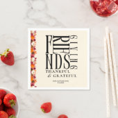 モダンな感謝祭の食事 フローラル  スタンダードカクテルナプキン (インサイチュ)