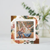 モダンな感謝祭 エレガントな花の写真 挨拶状 シーズンカード (スタンド正面)