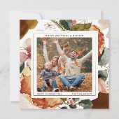 モダンな感謝祭 エレガントな花の写真 挨拶状 シーズンカード (正面)