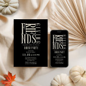 モダンな感謝祭 白と黒のエレガントなデザイン 招待状