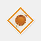 モダンな感謝祭 Pumpkin Pie Top View スタンダードカクテルナプキン (角)