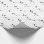 モダンな感謝 黒インクのカリグラフィー筆記 ラッピングペーパー (角)