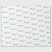 モダンな感謝 黒インクのカリグラフィー筆記 ラッピングペーパー (フラット)