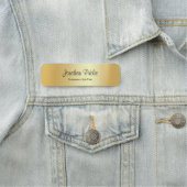 モダンな手の原稿のカスタムで魅力的な金ゴールドの長方形 名札 (インサイチュ)