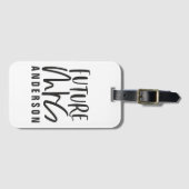 モダンな手の教養がある原稿の書道の未来の夫人 ラゲッジタグ (正面横)