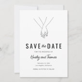 モダンな手をつなぐ写真のSave The Date セーブザデート (正面)