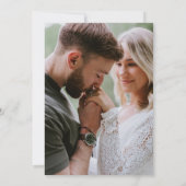 モダンな手をつなぐ写真 保存日付カード セーブザデート (裏面)