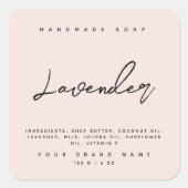 モダンな手作り石鹸の原料　はんなりピンク スクエアシール (正面)