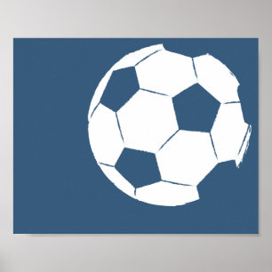 モダンな手塗りのサッカーボールの芸術- 6の1 ポスター