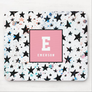 モダンな手描きのおもしろいの宇宙および星 マウスパッド