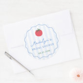 モダンな手描きのトマトの結婚式二次会のお礼 ラウンドシール (封筒)