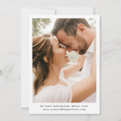 モダンな手描きのパームツリーの写真を使った結婚式の招待 セーブザデート (裏面)