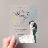 モダンな手描きの結婚式アクリル招待状 アクリル招待状 (インサイチュ (ポータブル))