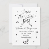 モダンな手描きの結婚式パーティー案内状 (正面)