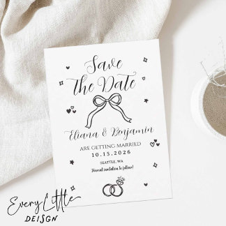 モダンな手描きの結婚式パーティー案内状