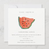 モダンな手描きスイカの果物ベイビーシャワー 招待状 (正面)