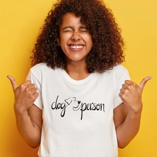 モダンな手描きスクリプトの犬好きレディースTシャツ 白 Tシャツ