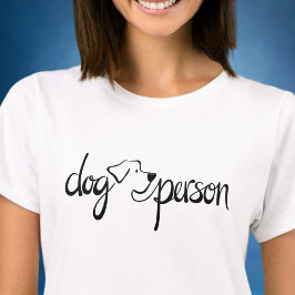 モダンな手描きスクリプトの犬好きレディースTシャツ 白 Tシャツ