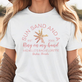 モダンな手描きビーチバチェロレッテ花嫁 トライブレンドＴシャツ