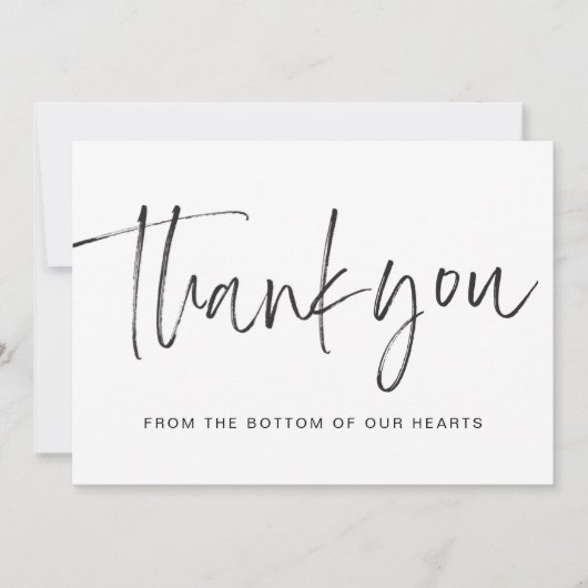 モダンな手描きブラシスクリプト サンキューカード (正面)