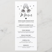 モダンな手描き結婚式パーティーメニューカード メニュー (正面)