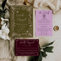 モダンな手描き草原の花園ウェディング