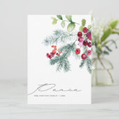 モダンな手書きの平和な冬のグリーン写真 シーズンカード (スタンド正面)