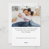 モダンな手書きの平和な冬のグリーン写真 シーズンカード (裏面)