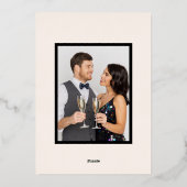 モダンな手書きの新年写真ウェディングゴールド 箔シーズンカード (裏面)