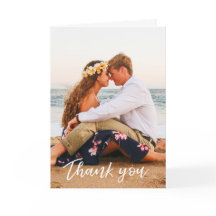 モダンな手書きの結婚式お礼カード