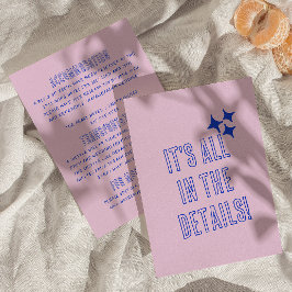 モダンな手書きカラフルレトロウェディング詳細 エンクロージャーカード