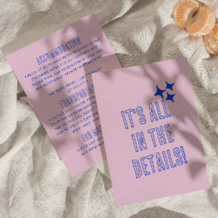 モダンな手書きカラフルレトロウェディング詳細 エンクロージャーカード