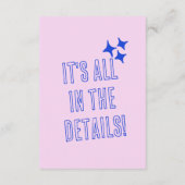 モダンな手書きカラフルレトロウェディング詳細 エンクロージャーカード (裏面)