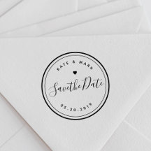 モダンな手書きカリグラフィー結婚式のSave the Date