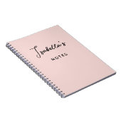 モダンな手書きサインスクリプトのピンク ノートブック (右側)