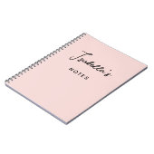 モダンな手書きサインスクリプトのピンク ノートブック (左側)