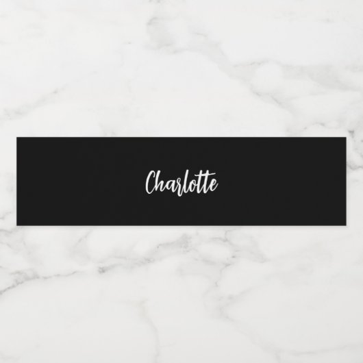 モダンな手書きスクリプトでお名前をエレガントに ペットボトルラベル (シングルラベル)