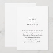 モダンな手書きスクリプトのエレガントな結婚式 セーブザデート (正面/裏面)