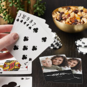 モダンな手書きスクリプトのママ写真ギフト トランプ (インサイチュ)