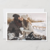 モダンな手書きスクリプト写真 ウェディング セーブ・ザ・デート (正面)