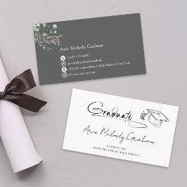 モダンな手書きスクリプト卒業生名刺 名刺