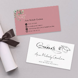 モダンな手書きスクリプト卒業生名刺 名刺