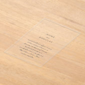 モダンな手書きスクリプト エレガントウェディング アクリル招待状 (レイダウン)