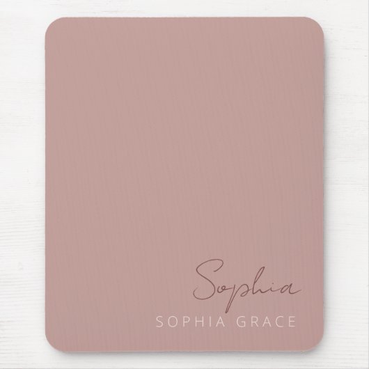 モダンな手書きスクリプト ダスティローズ マウスパッド (正面)