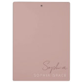 モダンな手書きスクリプト ダスティ ローズ クリップボード (裏面)