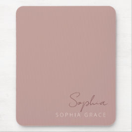 モダンな手書きスクリプト ダスティ ローズ マウスパッド