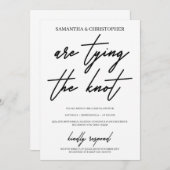 モダンな手書きタイポグラフィーの挙式 招待状 (正面/裏面)