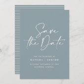 モダンな手書きタイポグラフィーの結婚発表 セーブザデート (正面/裏面)