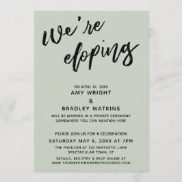 モダンな手書きタイポグラフィーシリーズ「We're Eloping」 招待状