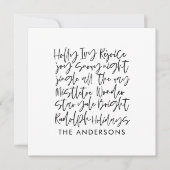 モダンな手書きタイポグラフィー ホリデー フォト カード (正面)